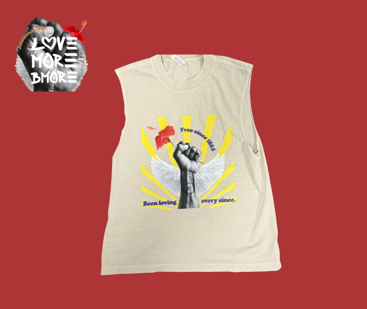 Free since 1865 crop muscle (bone) tee