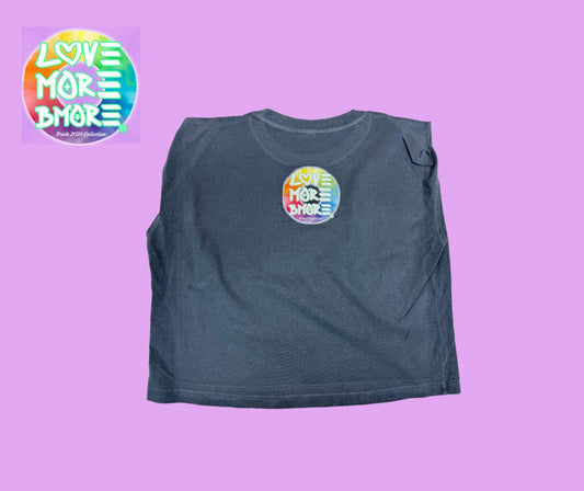 Love is Love crop muscle tee (indigo)