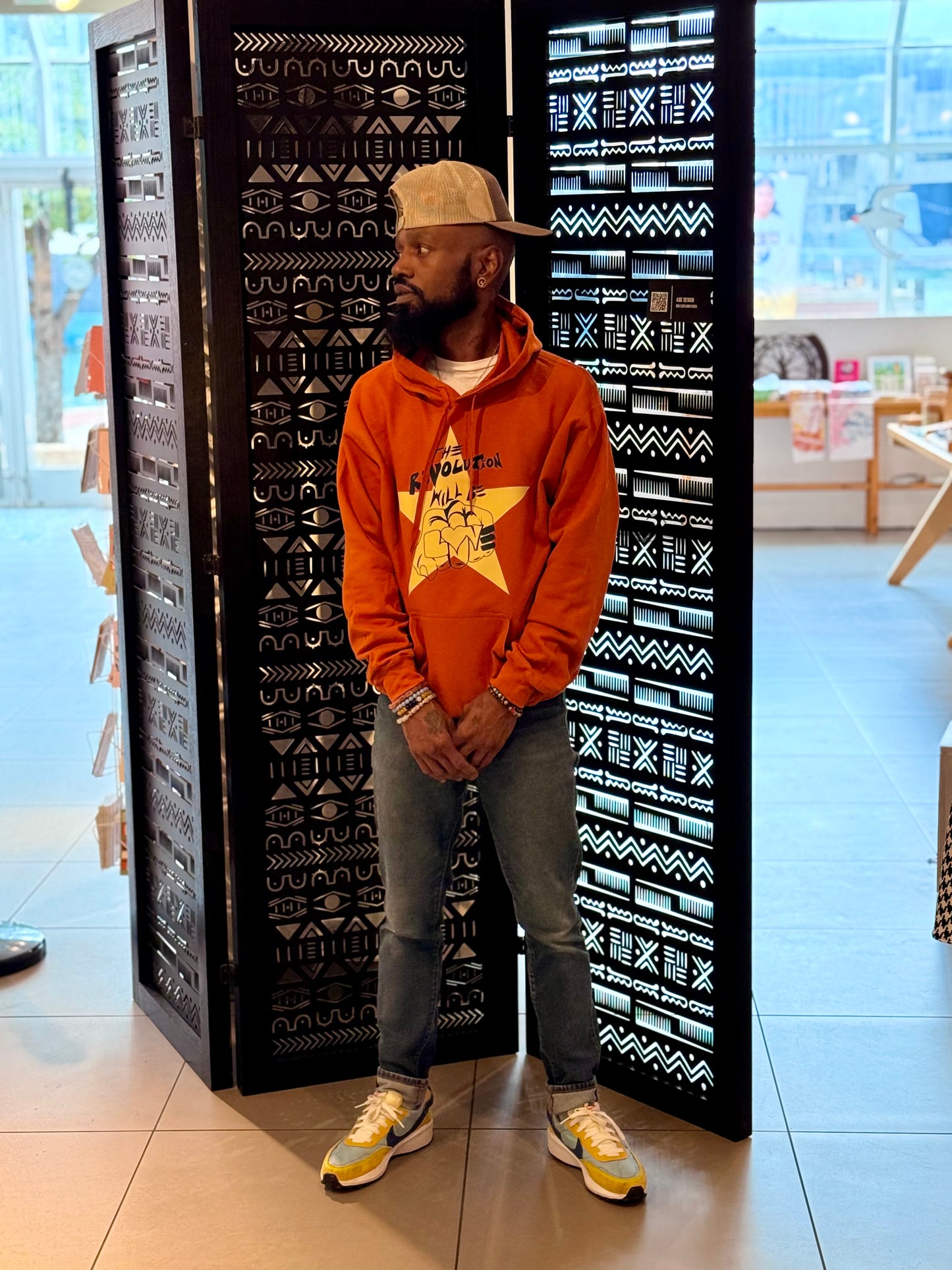 The Revolution Will Be Love Rustic Orange hoodie