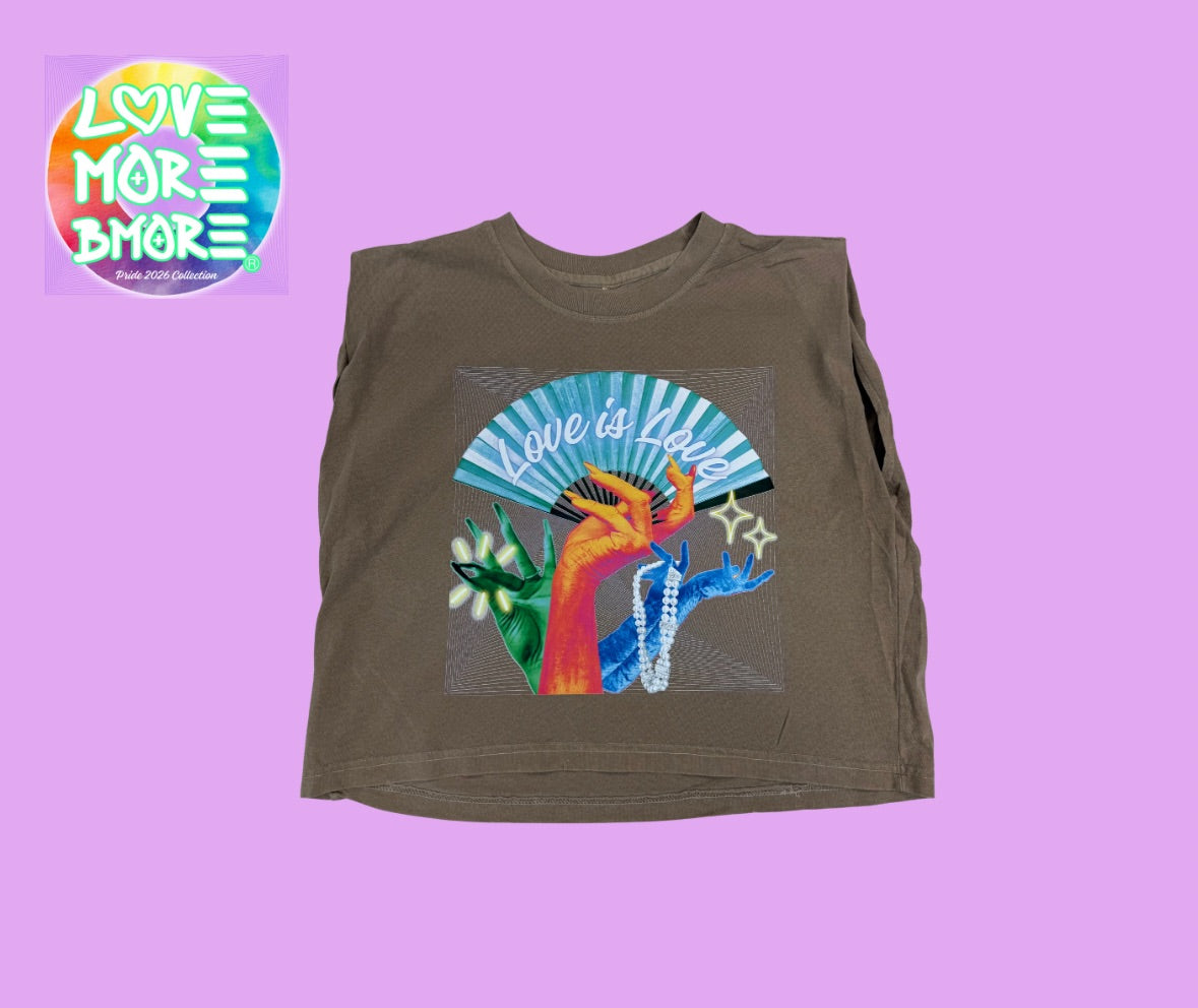 Love is Love cropped muscle tee